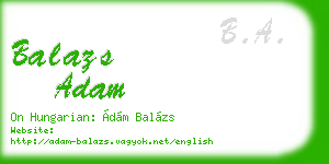 balazs adam business card